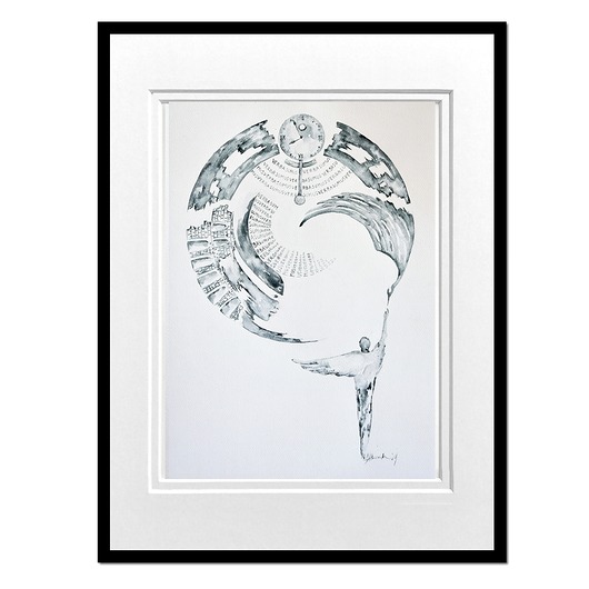 obrazy Verba sumus IV, obraz akwarelowy, akwarela obraz surrealizm