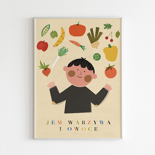 plakaty Plakat Jem warzywa i owoce_ON