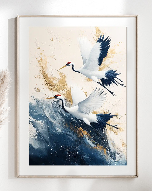 plakaty Plakat Lot żurawi
