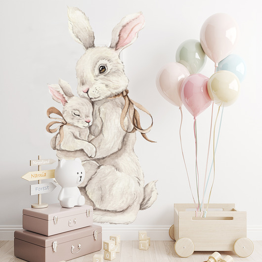 naklejki ścienne do pokoju dziecka Naklejka "Royal Bunnies-mama królik"