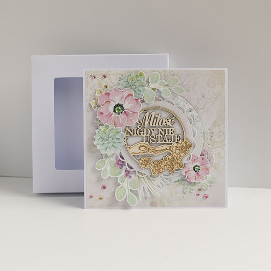 zaproszenia i kartki na ślub Kartka ślubna w pudełku