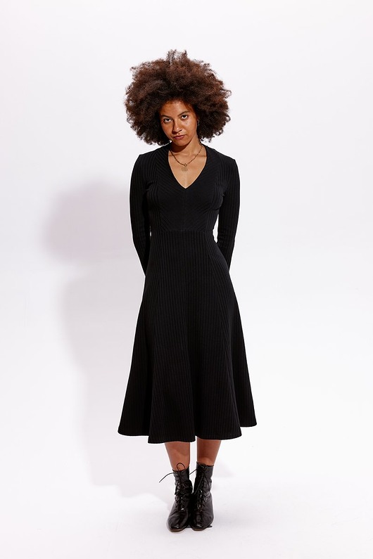 sukienki midi damskie CATHERINE DRESS czarna