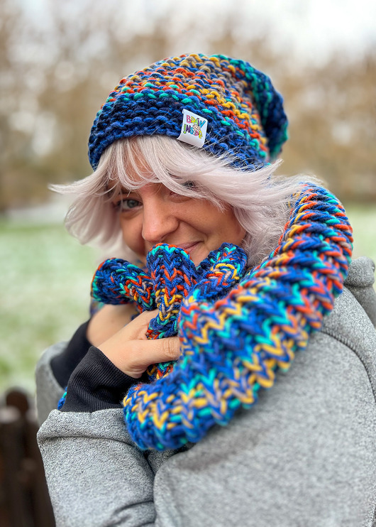 szale damskie Komin merino 50% Górski potok