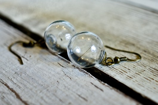 Szklane kolczyki z nasionami dmuchawca So Jewelry