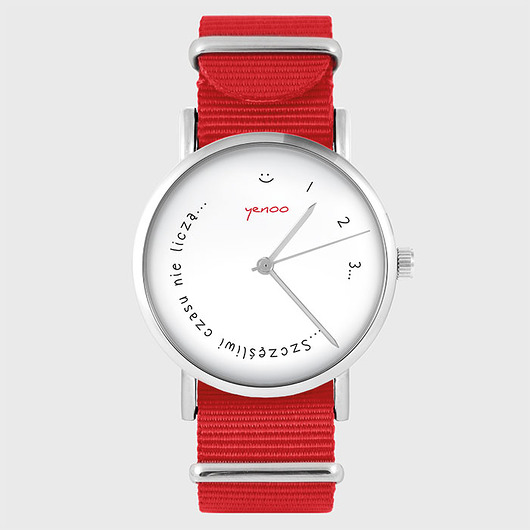 zegarki unisex Zegarek - Szczęśliwi... - czerwony, nylonowy