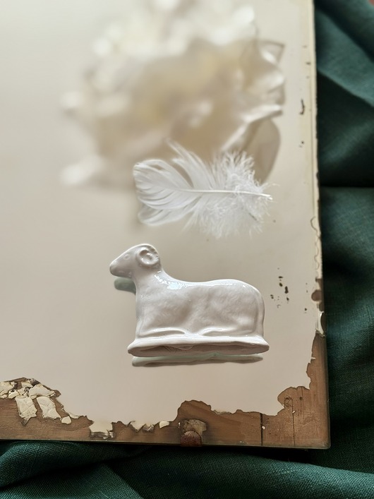 ozdoby wielkanocne Baranek wielkanocny biały