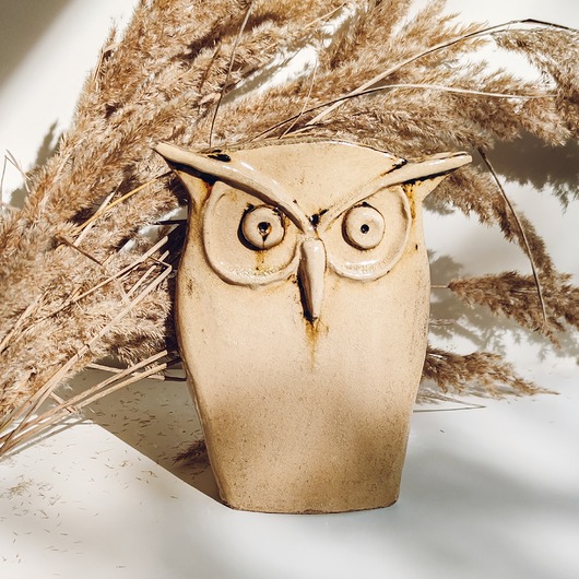figurki i rzeźby Ceramiczna sowa dekoracyjna