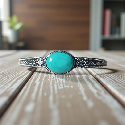 bransoletki z kamieni naturalnych Turkus bransoletka otwarta