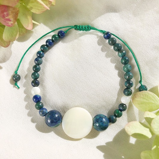 bransoletki na sznurku Bransoletka z azutytem i masą perłową