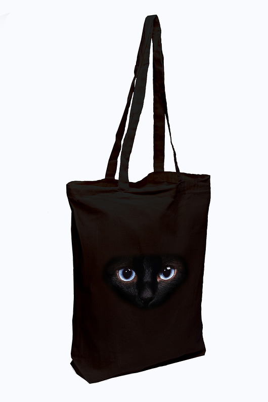 Torba z nadrukiem - niebieskie oczy kota (S) AllbagAllprints
