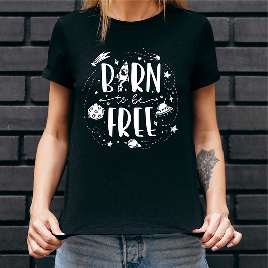 t-shirt damskie Koszulka damska organiczna Born free