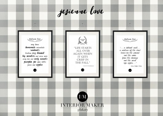 Jesienne love- zestaw 3 plakatów z grafiką  Interior Maker wnetrza