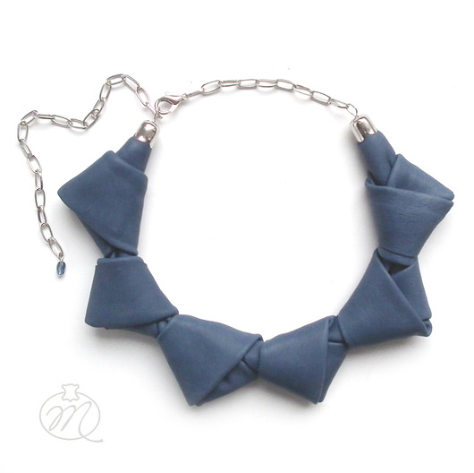 Naszyjnik skórzany denim LOOPed Mikashka