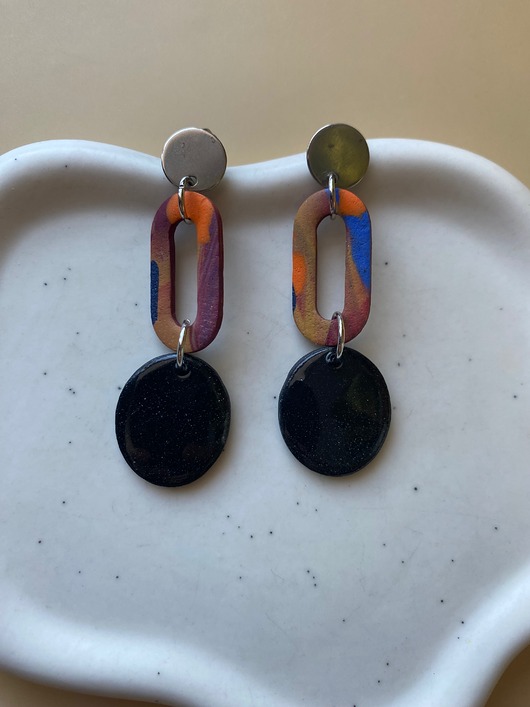 kolczyki z masy plastycznej Wiszące kolczyki ALE 31