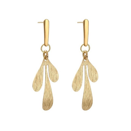 kolczyki z mosiądzu Kolczyki ze złocistymi listkami