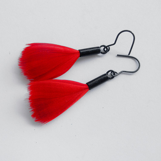 kolczyki z piórami PIÓRKO kolczyki