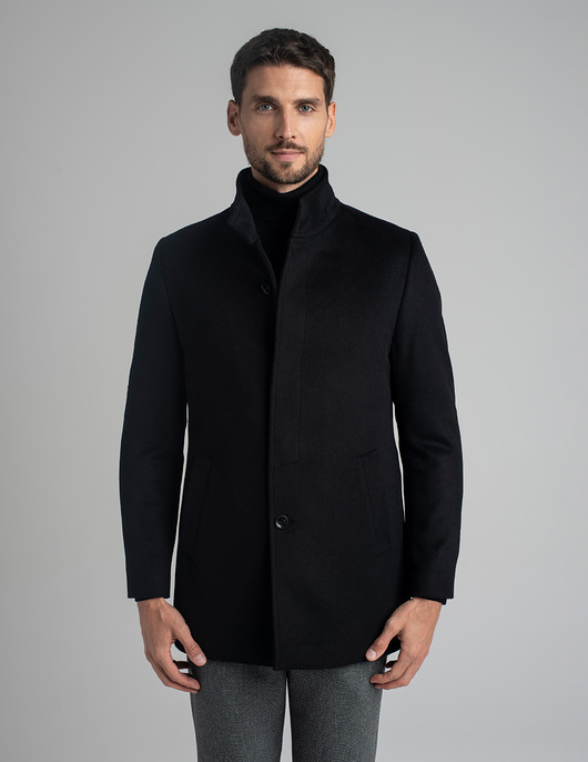 płaszcze i kurtki męskie Męski płaszcz wełniany rivara czarny