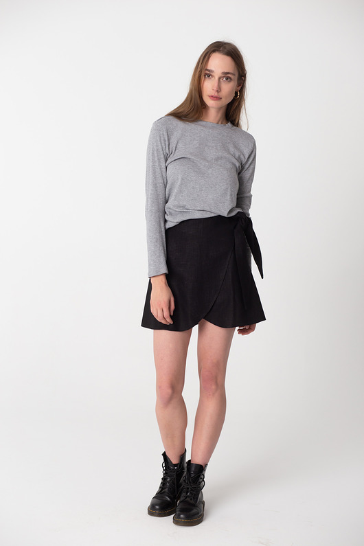 SPÓDNICA LINEN KNOT MINI N2 BLACK NEATNESS