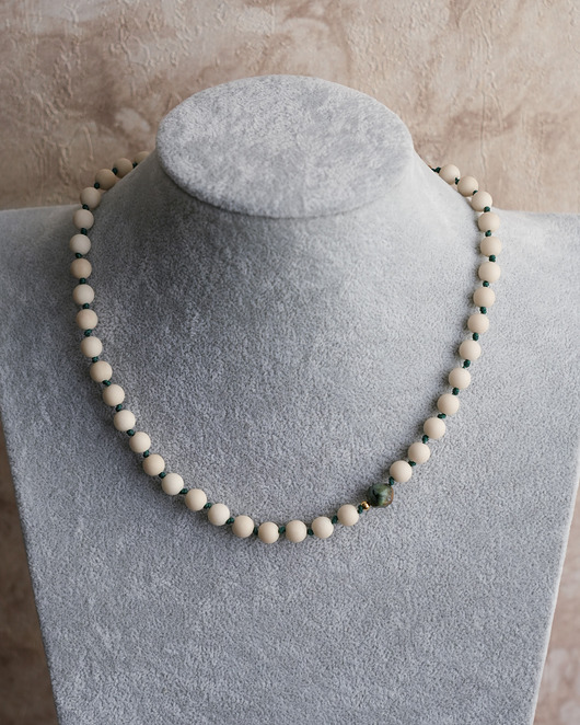 chokery Naszyjnik choker na lato z kamieniem rzecznym i turkusem afrykańskim