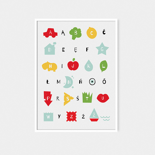 ALFABET POLSKI | PLAKAT EDUKACYJNY | plakat A3 milostudio