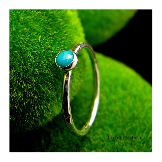 pierścionki srebrne Pierścień Drobinek - Srebro Turkus