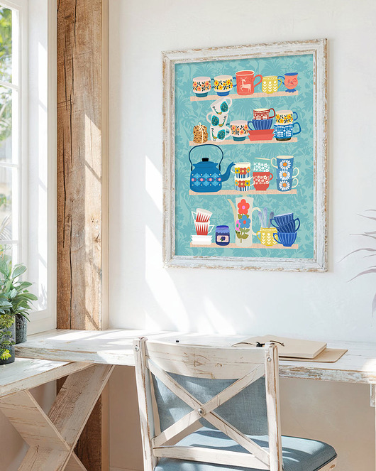 plakaty Półka w stylu retro - plakat 50x70 cm