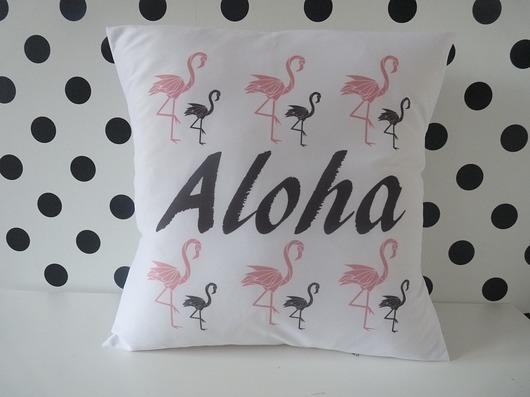 Poszewka w flamingi, poduszka,  flaming, aloha nkcraftstudio