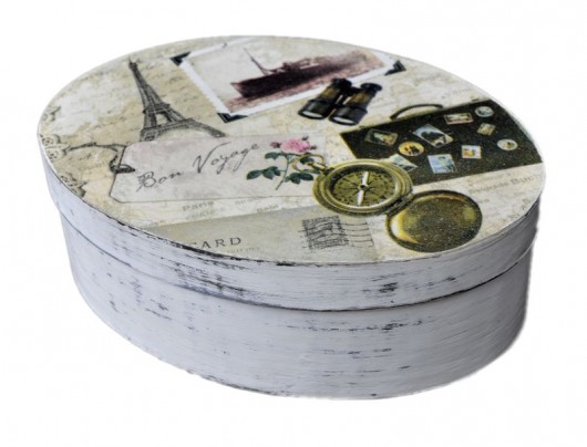 Owalna szkatułka - pudełko - shabby chic  Spatium