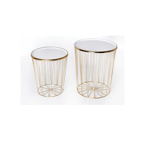 Zestaw stolików drucianych Storage biały 2szt Home Design