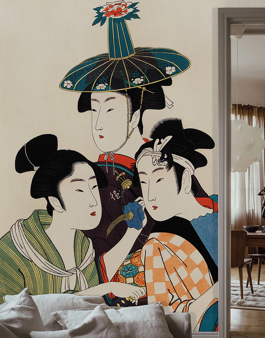 tapety i naklejki ścienne Tapeta - Trzy młode kobiety - Kitagawa Utamaro