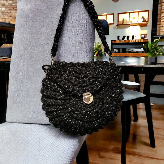 torby na ramię Torebka "oreo" czarna ze srebrną nitką