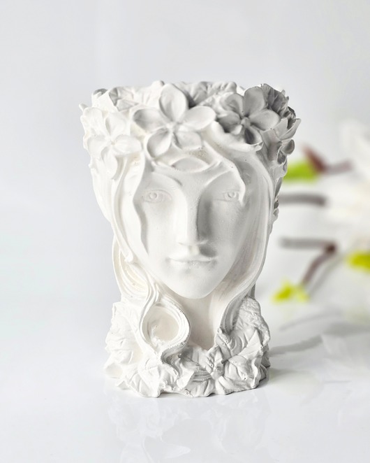 wazony Wazon - doniczka   głowa Kobiety - white