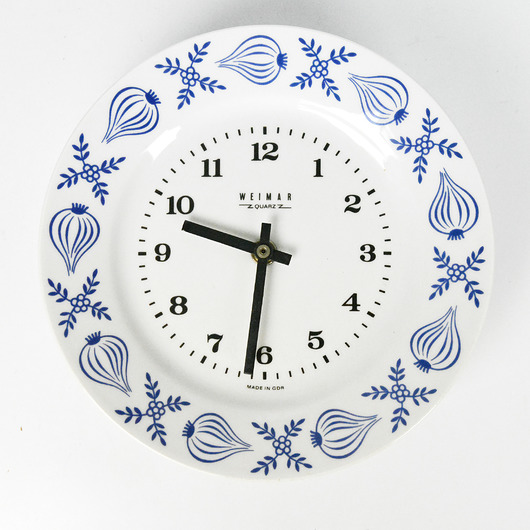 zegary Ceramiczny zegar ścienny, Weimar, Niemcy, lata 70.