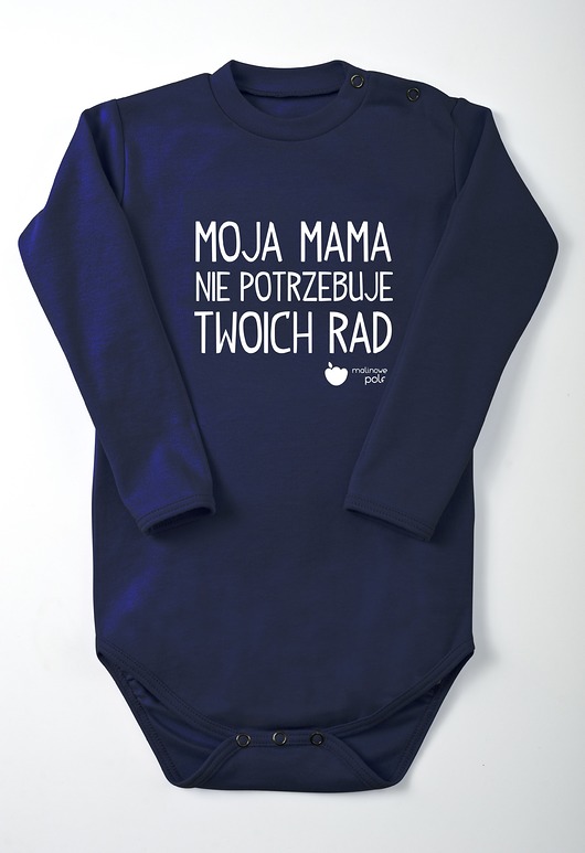Granatowe body dł.r. MOJA MAMA.. z białym Malinowe Pole
