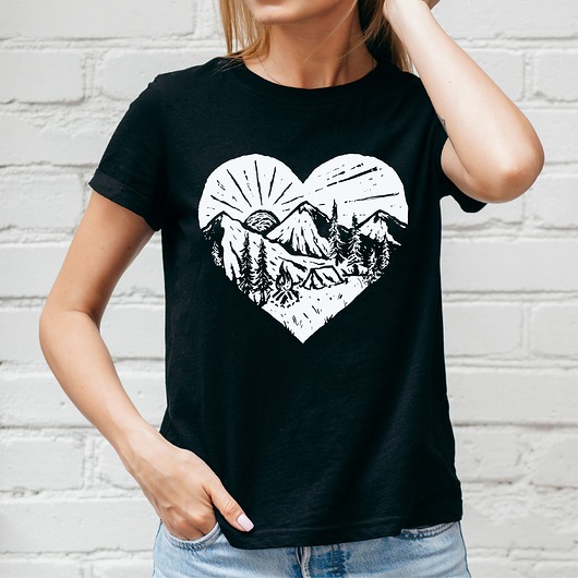 t-shirt damskie Koszulka damska czarna  Mountain