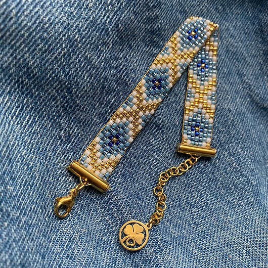 bransoletki - inne Bransoletka z koralików toho - blue jeans