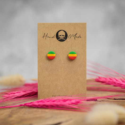 kolczyki z masy plastycznej Kolczyki Dots mini- rasta
