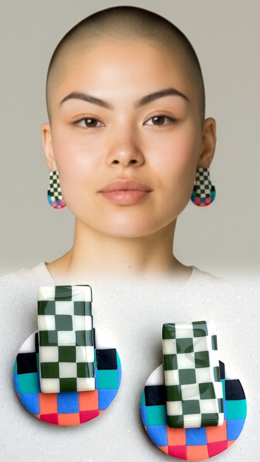 kolczyki z masy plastycznej Kolczyki Funky