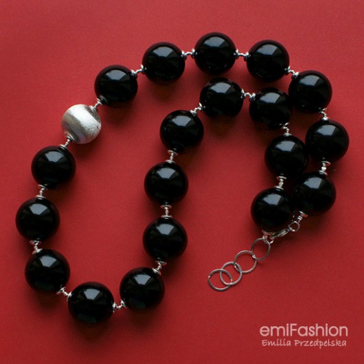 Kule Onyksu i srebra MAREMI Jewelry