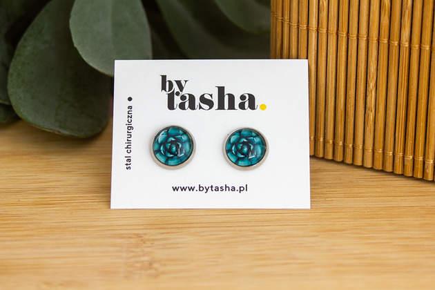 kolczyki szklane KOLCZYKI WKRĘTKI SZKLANE UNIQUE  12mm/40