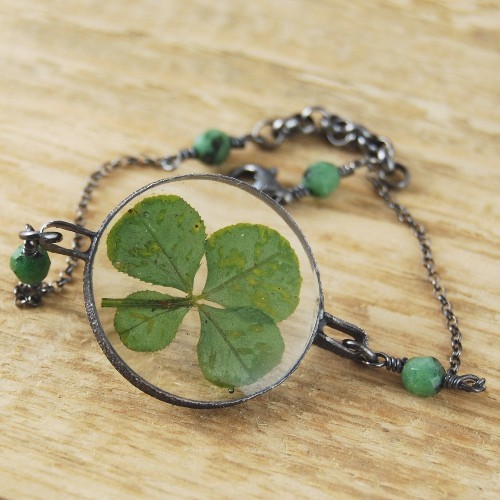 bransoletki wire wrapping Koniczynka