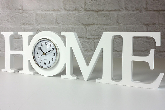 Duży zegar stołowy kominkowy mdf  HOME 49cm amdecor