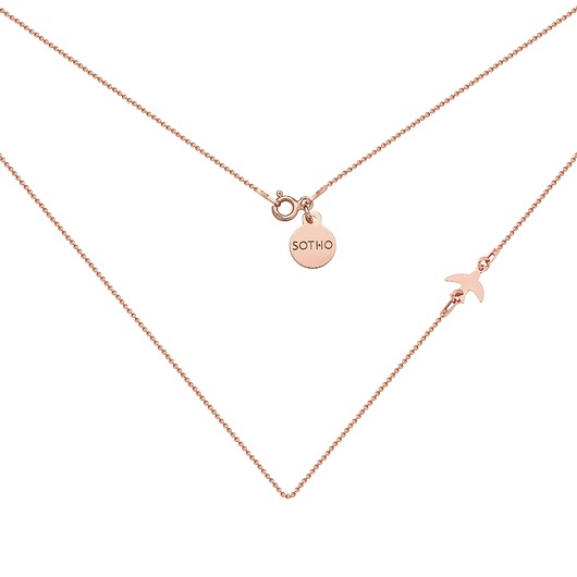 złote naszyjniki Naszyjnik z różowego złota z jaskółką