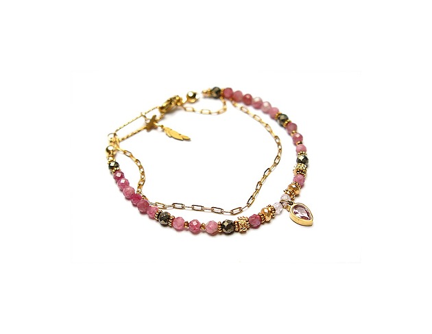 bransoletki z kamieni naturalnych Turmaliny różowe vol. 19 /23.11.25/ - bransoletka