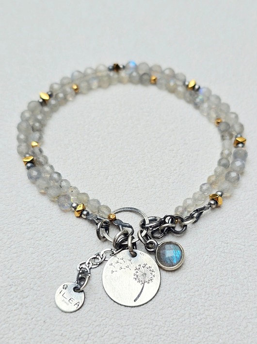 bransoletki srebrne Podwójna  Bransoletka Dmuchawce Latawce