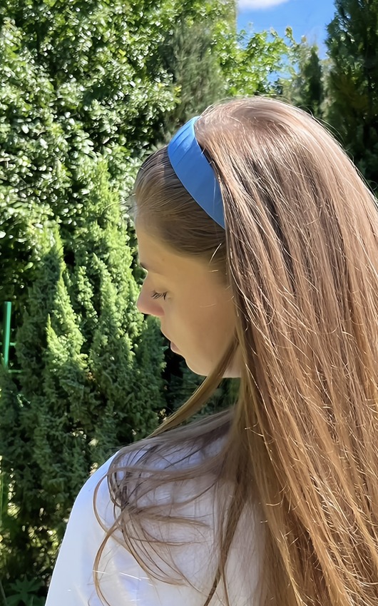opaski do włosów Jedwabna okręcana opaska do włosów Blue