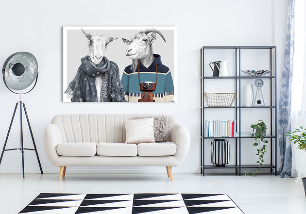 Obraz na płótnie -KOZY RODZINA 120x80 LUdesign gallery