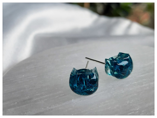 Kolczyki sztyfty z mchem Figa handmade accessories