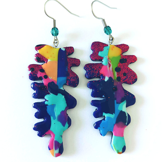 kolczyki z masy plastycznej Kolorowe kolczyki z masy polimerowej