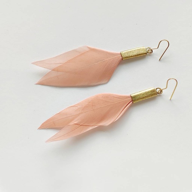kolczyki z piórami PIÓRKO kolczyki